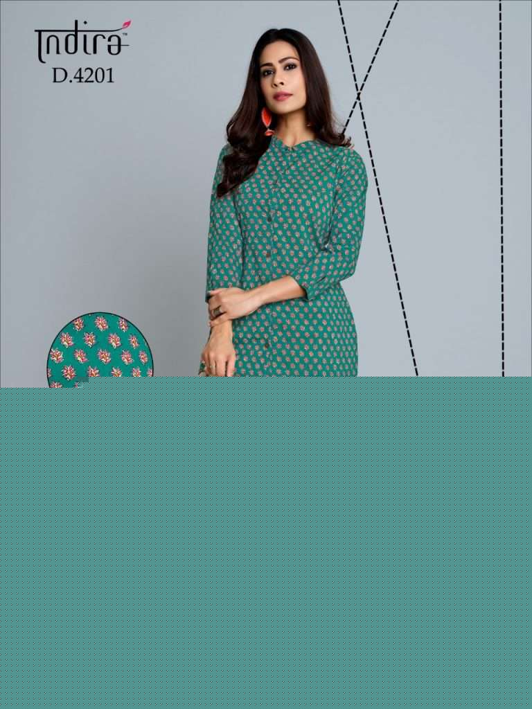 KAMEEZ VOL-2 BY INDIRA 4201 TO 4210 SERIES BEAUTIFUL COLORFUL STYLISH FANCY CASUAL WEAR & READY TO WEAR PURE JAIPURI CAMBRIC COTTON TOPS AT WHOLESALE PRICE