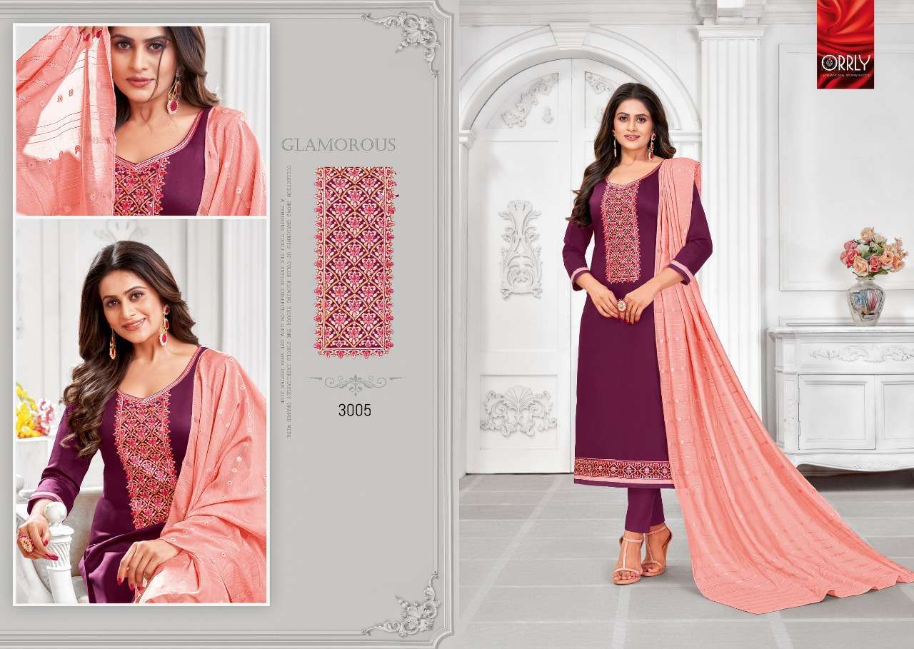 HIRAYA BY ORRLY 3001 TO 3007 SERIES DESIGNER SUITS BEAUTIFUL FANCY COLORFUL STYLISH PARTY WEAR & OCCASIONAL WEAR JAM COTTON EMBROIDERED DRESSES AT WHOLESALE PRICE