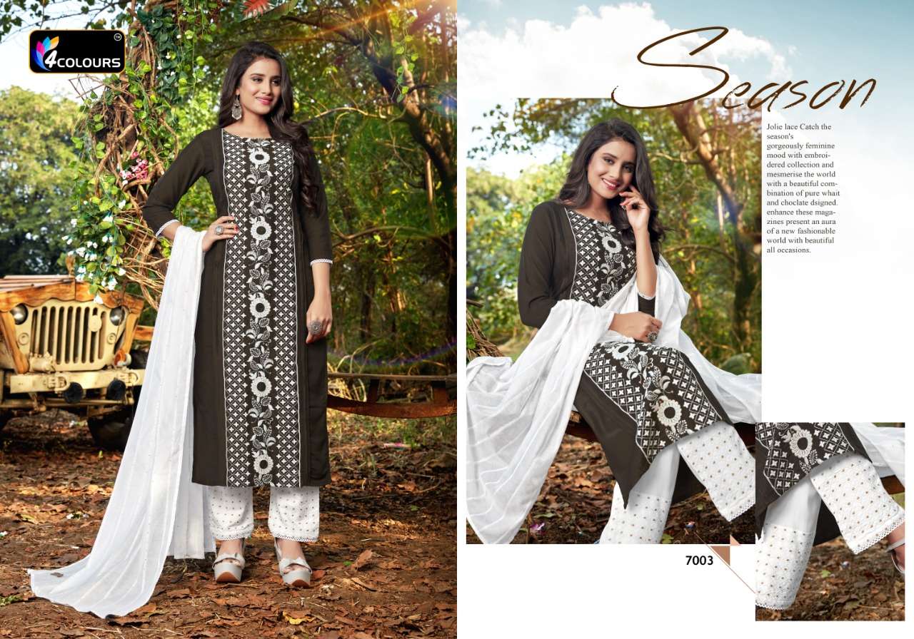 LAKHNAVI BY 4 COLOURS 1001 TO 1006 SERIES DESIGNER BEAUTIFUL SUITS COLORFUL STYLISH FANCY CASUAL WEAR & ETHNIC WEAR PURE MUSLIN EMBROIDERED DRESSES AT WHOLESALE PRICE