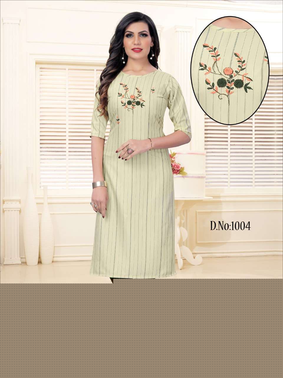 FASHION GALI BY RIDHANI 1001 TO 1005 SERIES BEAUTIFUL STYLISH FANCY COLORFUL CASUAL WEAR & ETHNIC WEAR & READY TO WEAR HEAVY RAYON EMBROIDERED KURTIS AT WHOLESALE PRICE