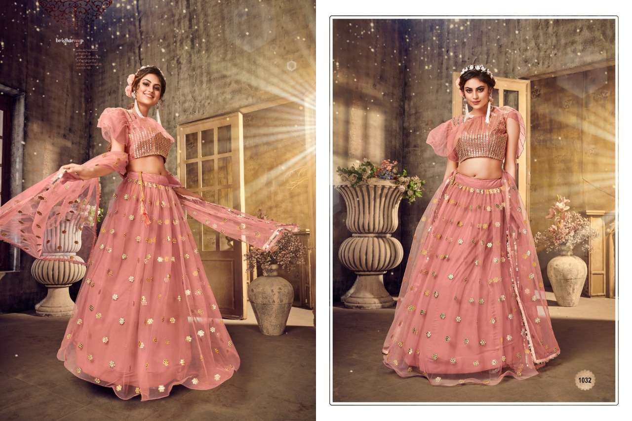 BLOSSOM BY SHEE STAR 1030 TO 1034 SERIES DESIGNER BEAUTIFUL NAVRATRI COLLECTION OCCASIONAL WEAR & PARTY WEAR SOFT NET LEHENGAS AT WHOLESALE PRICE