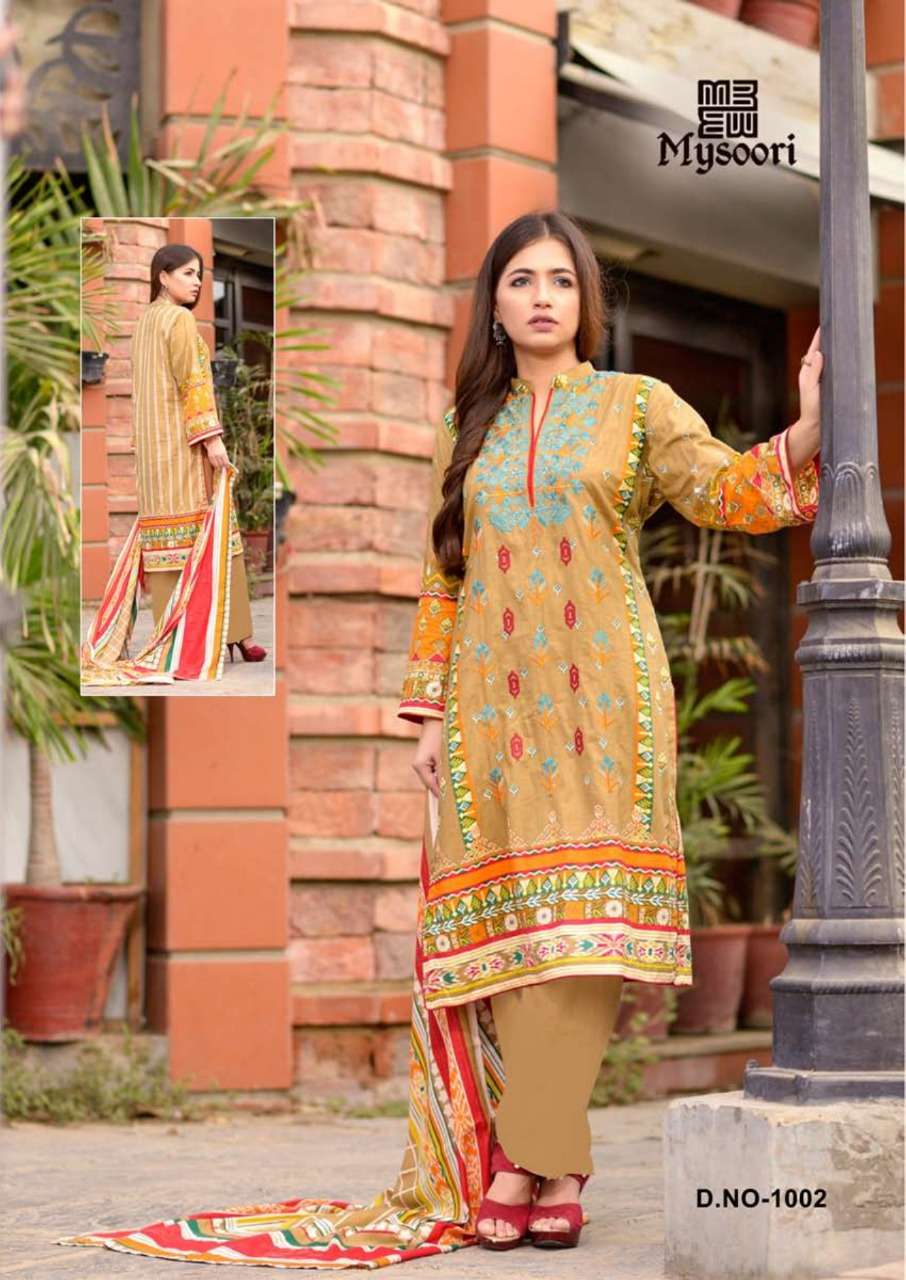 MAIRA HASAN NX BY MYSOORI 1001 TO 1006 SERIES BEAUTIFUL SUITS STYLISH COLORFUL FANCY CASUAL WEAR & ETHNIC WEAR PURE LAWN COTTON PRINTED DRESSES AT WHOLESALE PRICE