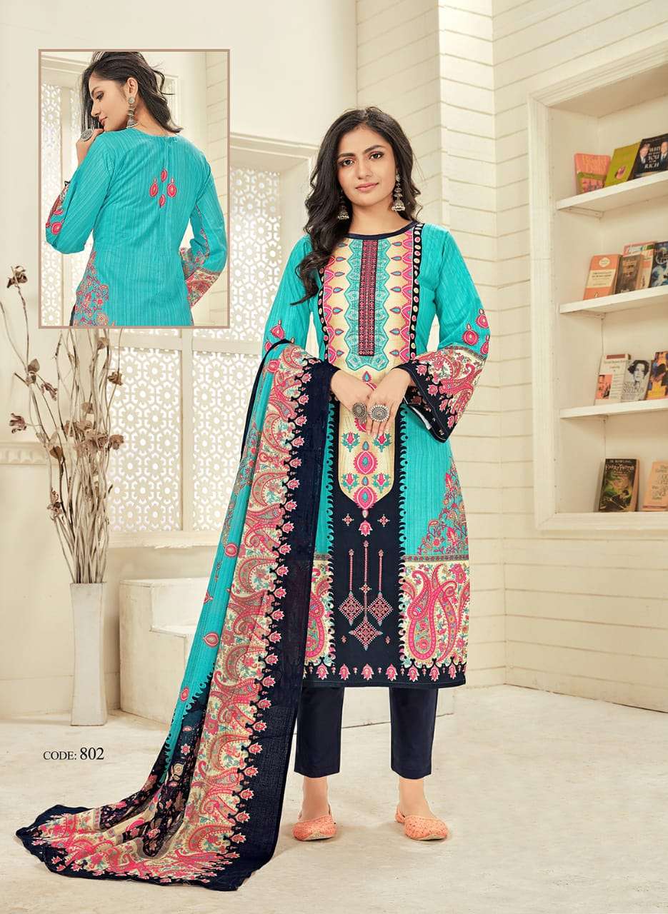SAMRINA BY VASTU TEX 801 TO 806 SERIES BEAUTIFUL SUITS STYLISH COLORFUL FANCY CASUAL WEAR & ETHNIC WEAR PURE LAWN COTTON WORK DRESSES AT WHOLESALE PRICE