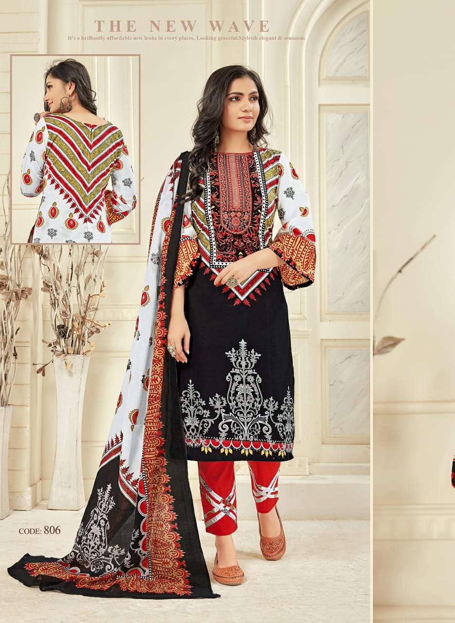 SAMRINA BY VASTU TEX 801 TO 806 SERIES BEAUTIFUL SUITS STYLISH COLORFUL FANCY CASUAL WEAR & ETHNIC WEAR PURE LAWN COTTON WORK DRESSES AT WHOLESALE PRICE