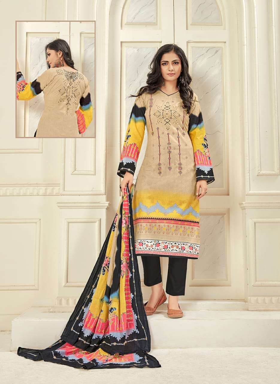 SAMRINA BY VASTU TEX 801 TO 806 SERIES BEAUTIFUL SUITS STYLISH COLORFUL FANCY CASUAL WEAR & ETHNIC WEAR PURE LAWN COTTON WORK DRESSES AT WHOLESALE PRICE