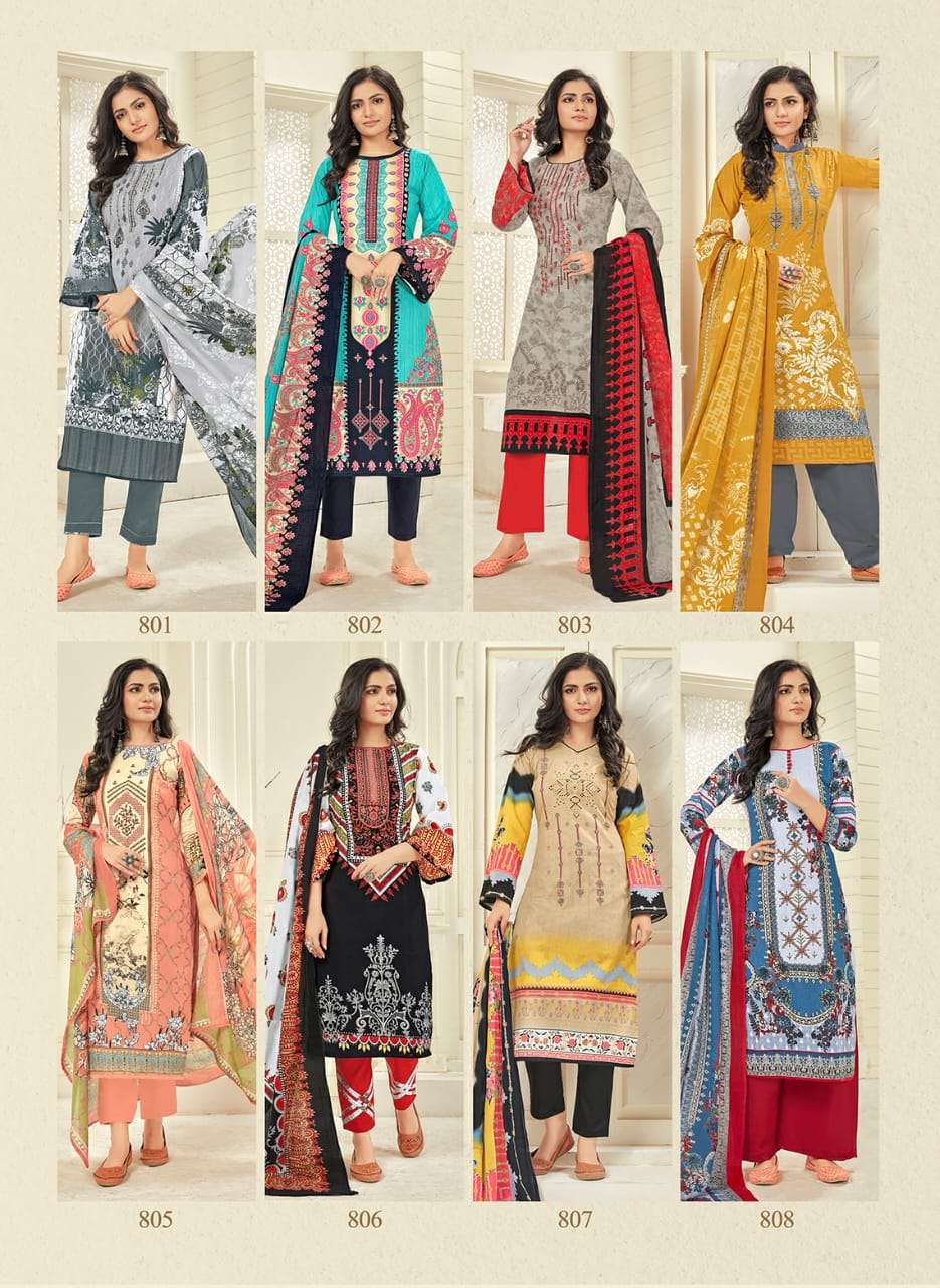 SAMRINA BY VASTU TEX 801 TO 806 SERIES BEAUTIFUL SUITS STYLISH COLORFUL FANCY CASUAL WEAR & ETHNIC WEAR PURE LAWN COTTON WORK DRESSES AT WHOLESALE PRICE