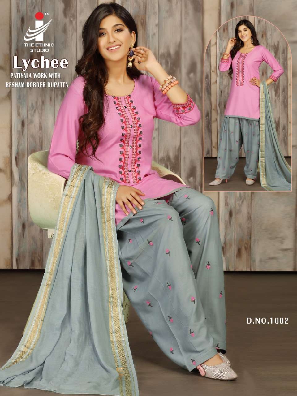 LYCHEE BY THE ETHNIC STUDIO 1001 TO 1008 SERIES BEAUTIFUL SUITS STYLISH COLORFUL FANCY CASUAL WEAR & ETHNIC WEAR RAYON WORK DRESSES AT WHOLESALE PRICE