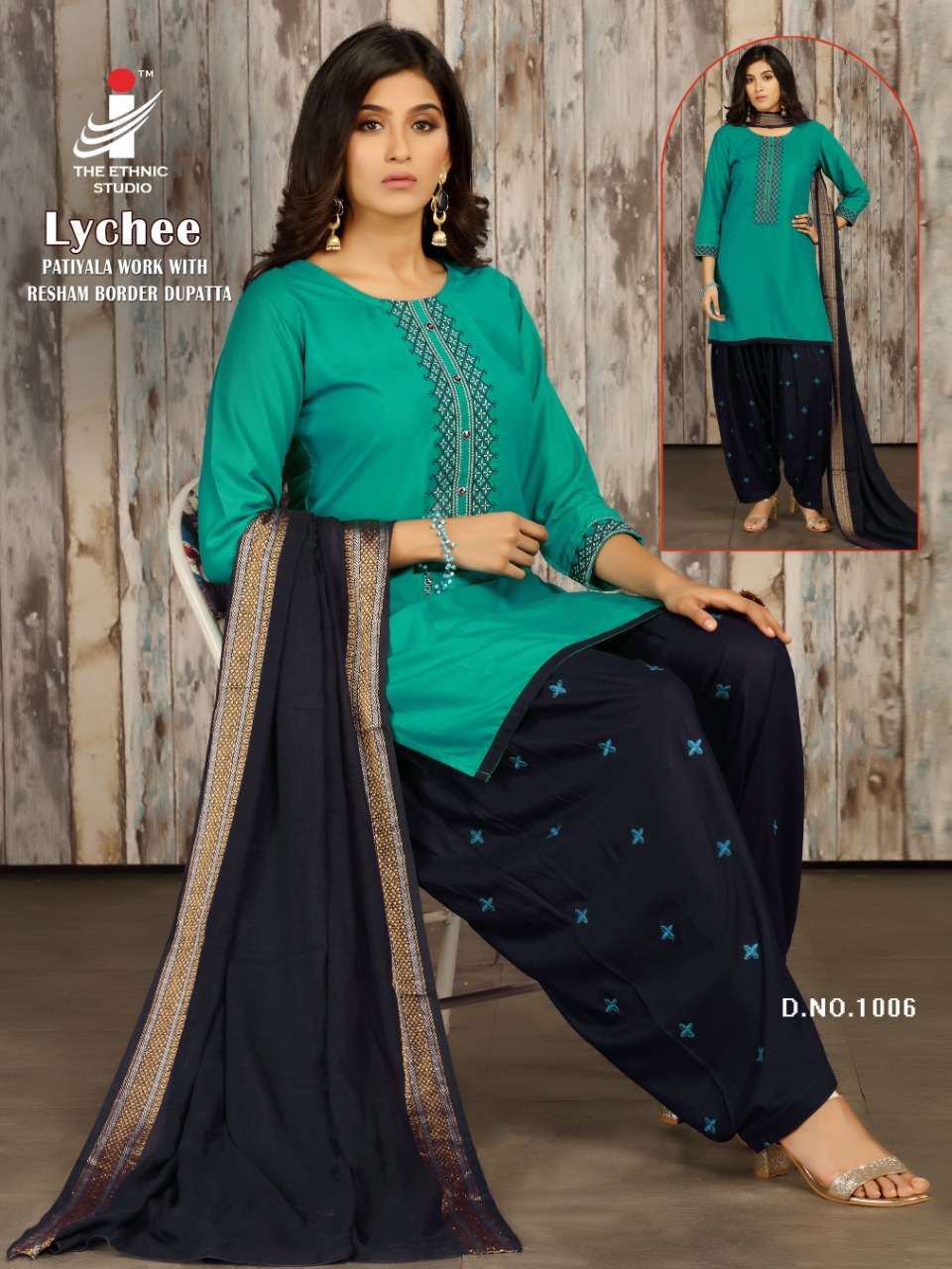 LYCHEE BY THE ETHNIC STUDIO 1001 TO 1008 SERIES BEAUTIFUL SUITS STYLISH COLORFUL FANCY CASUAL WEAR & ETHNIC WEAR RAYON WORK DRESSES AT WHOLESALE PRICE