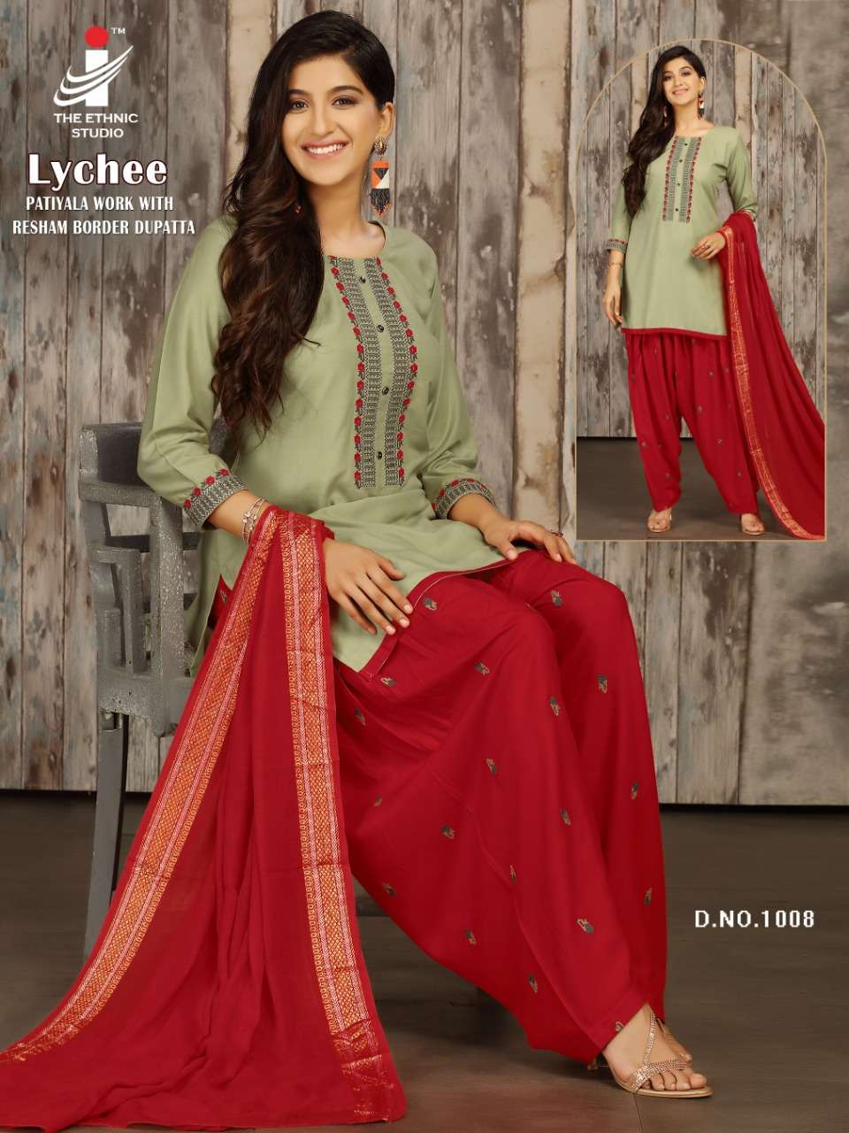 LYCHEE BY THE ETHNIC STUDIO 1001 TO 1008 SERIES BEAUTIFUL SUITS STYLISH COLORFUL FANCY CASUAL WEAR & ETHNIC WEAR RAYON WORK DRESSES AT WHOLESALE PRICE