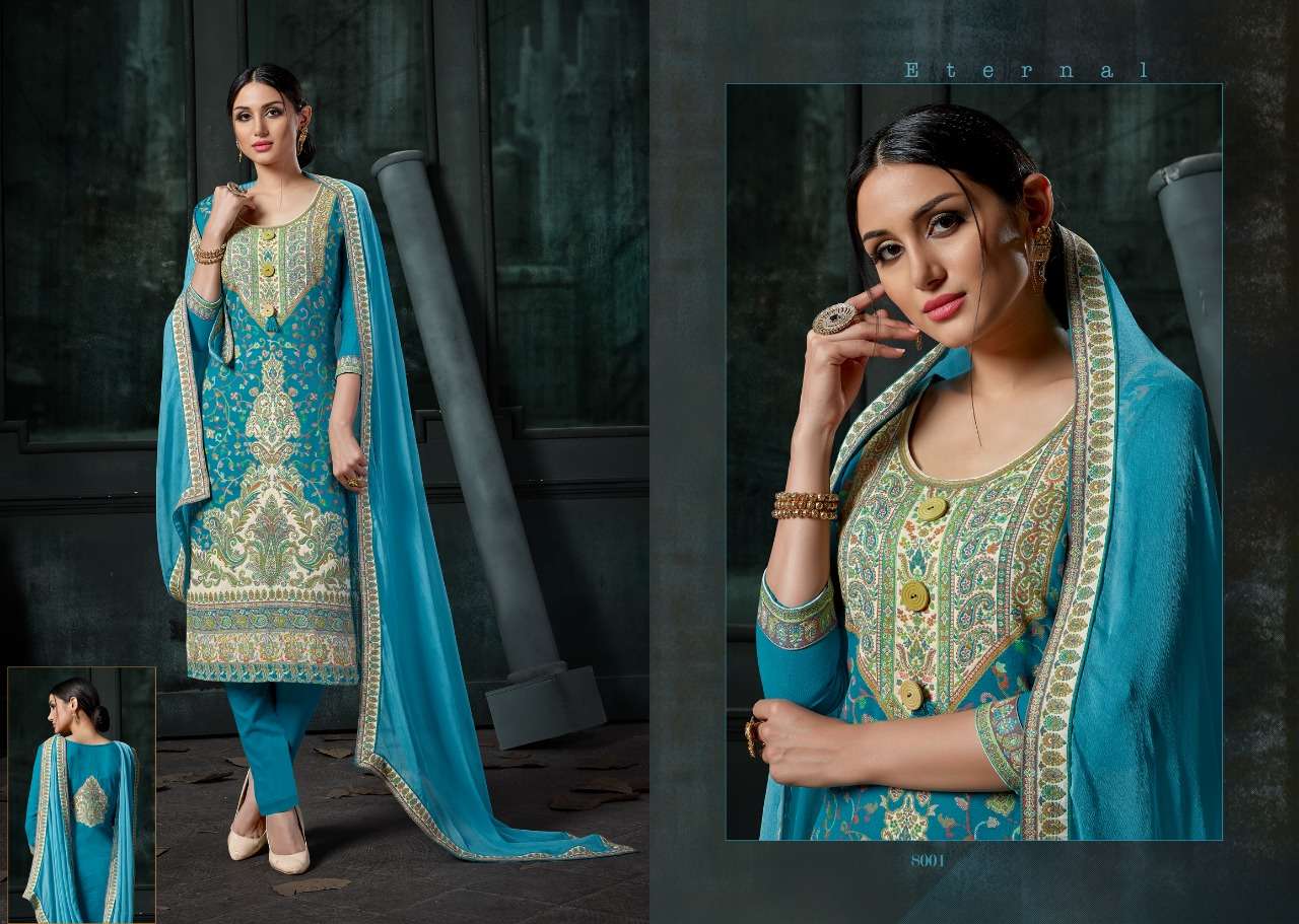 KASHMIRI QUEEN BY AAA DESIGN STUDIO 8001 TO 8008 SERIES BEAUTIFUL SUITS STYLISH FANCY COLORFUL PARTY WEAR & OCCASIONAL WEAR COTTON WEAVING JACQUARD DRESSES AT WHOLESALE PRICE