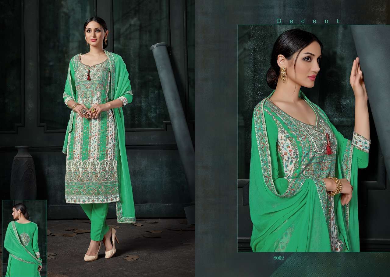 KASHMIRI QUEEN BY AAA DESIGN STUDIO 8001 TO 8008 SERIES BEAUTIFUL SUITS STYLISH FANCY COLORFUL PARTY WEAR & OCCASIONAL WEAR COTTON WEAVING JACQUARD DRESSES AT WHOLESALE PRICE