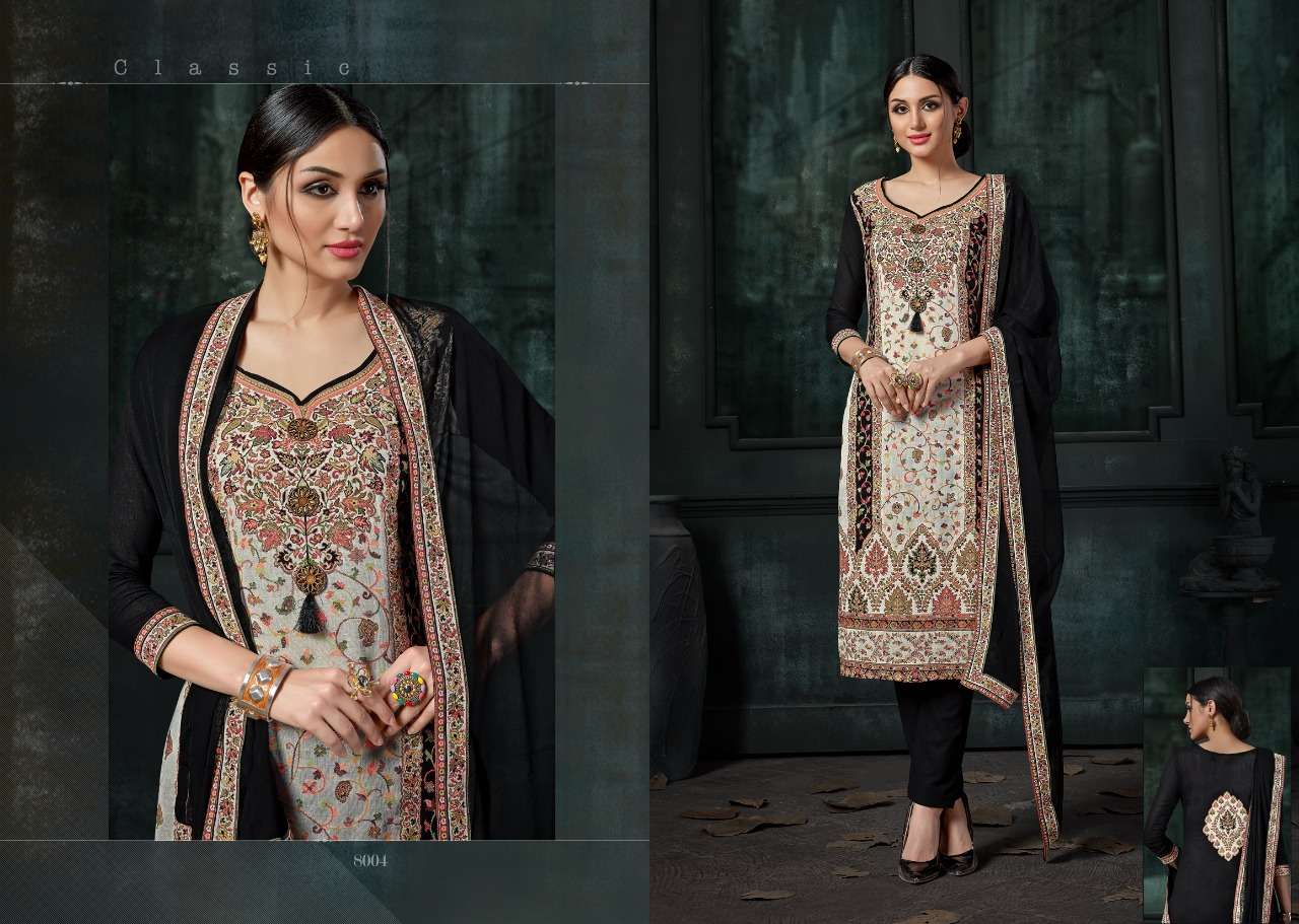 KASHMIRI QUEEN BY AAA DESIGN STUDIO 8001 TO 8008 SERIES BEAUTIFUL SUITS STYLISH FANCY COLORFUL PARTY WEAR & OCCASIONAL WEAR COTTON WEAVING JACQUARD DRESSES AT WHOLESALE PRICE