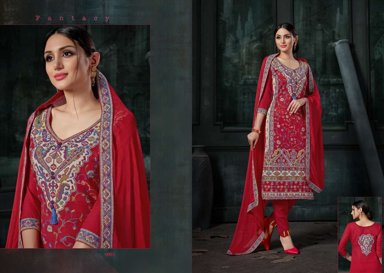 KASHMIRI QUEEN BY AAA DESIGN STUDIO 8001 TO 8008 SERIES BEAUTIFUL SUITS STYLISH FANCY COLORFUL PARTY WEAR & OCCASIONAL WEAR COTTON WEAVING JACQUARD DRESSES AT WHOLESALE PRICE