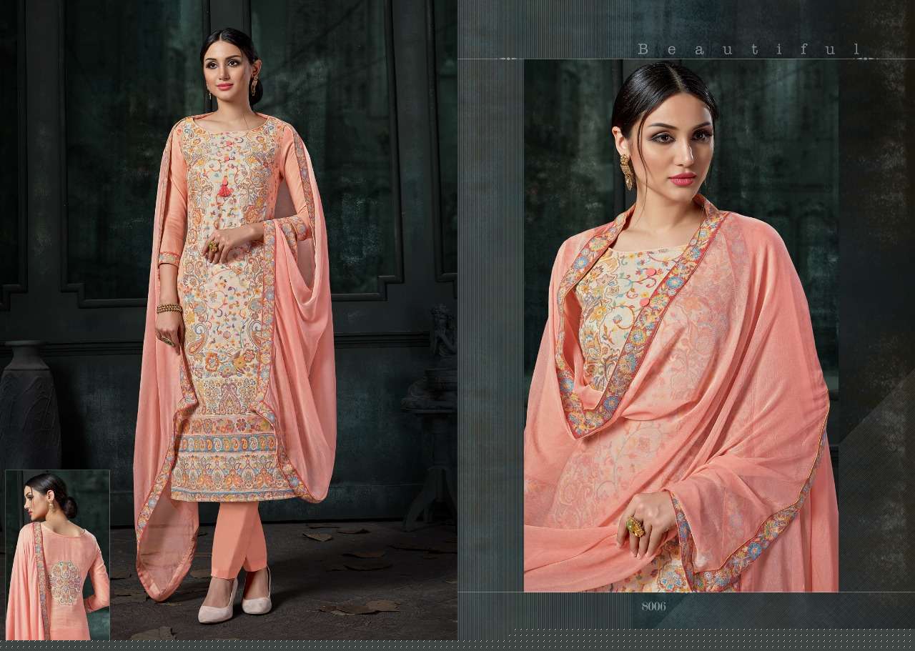KASHMIRI QUEEN BY AAA DESIGN STUDIO 8001 TO 8008 SERIES BEAUTIFUL SUITS STYLISH FANCY COLORFUL PARTY WEAR & OCCASIONAL WEAR COTTON WEAVING JACQUARD DRESSES AT WHOLESALE PRICE