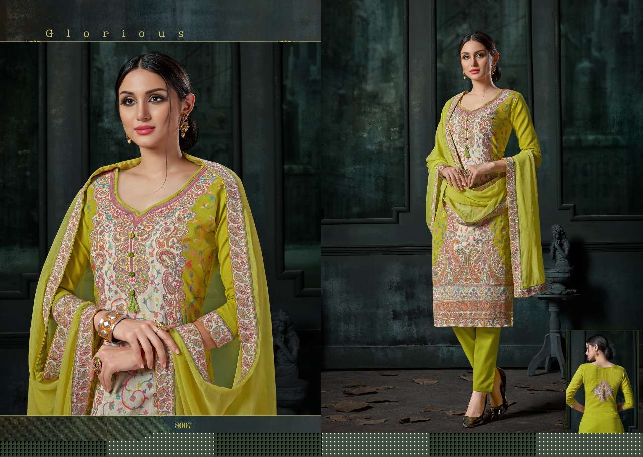KASHMIRI QUEEN BY AAA DESIGN STUDIO 8001 TO 8008 SERIES BEAUTIFUL SUITS STYLISH FANCY COLORFUL PARTY WEAR & OCCASIONAL WEAR COTTON WEAVING JACQUARD DRESSES AT WHOLESALE PRICE