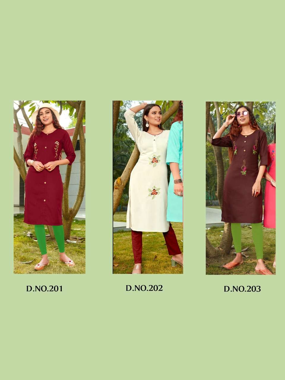GUNJAN VOL-2 BY POORVI DESIGNER 201 TO 206 SERIES BEAUTIFUL STYLISH FANCY COLORFUL CASUAL WEAR & ETHNIC WEAR & READY TO WEAR SLUB COTTON WITH EMBROIDERED KURTIS AT WHOLESALE PRICE