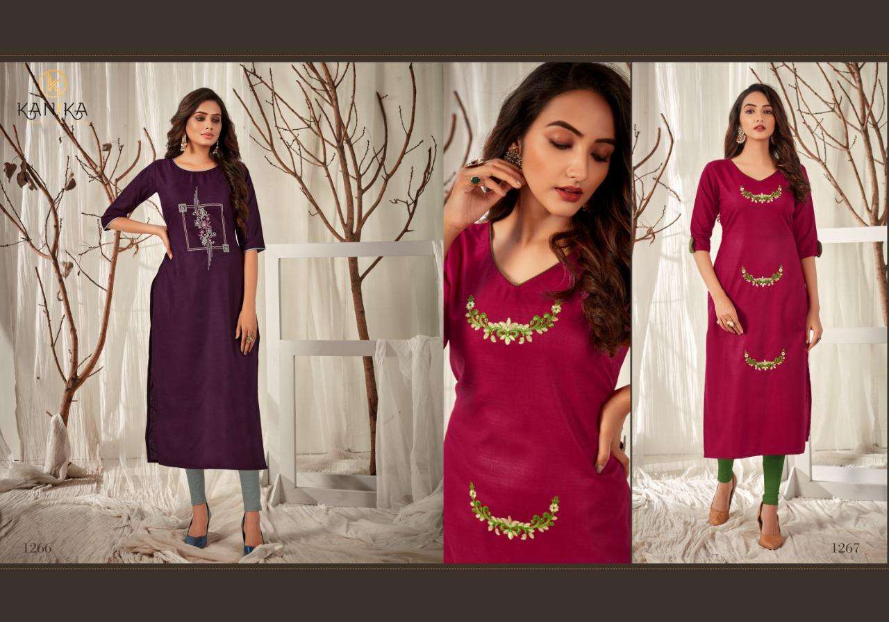 ADITI VOL-8 BY KANIKA 1263 TO 1272 SERIES DESIGNER STYLISH FANCY COLORFUL BEAUTIFUL PARTY WEAR & ETHNIC WEAR COLLECTION RUBY SILK EMBROIDERED KURTIS AT WHOLESALE PRICE