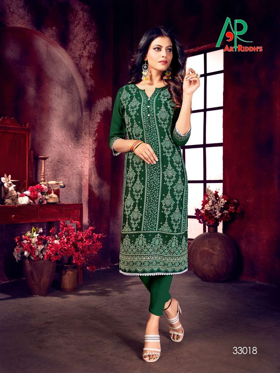 MALL CULTURE VOL-5 BY ART RIDDHS 33013 TO 33020 SERIES DESIGNER STYLISH FANCY COLORFUL BEAUTIFUL PARTY WEAR & ETHNIC WEAR COLLECTION RAYON SLUB LAKHNAVI WORK KURTIS AT WHOLESALE PRICE