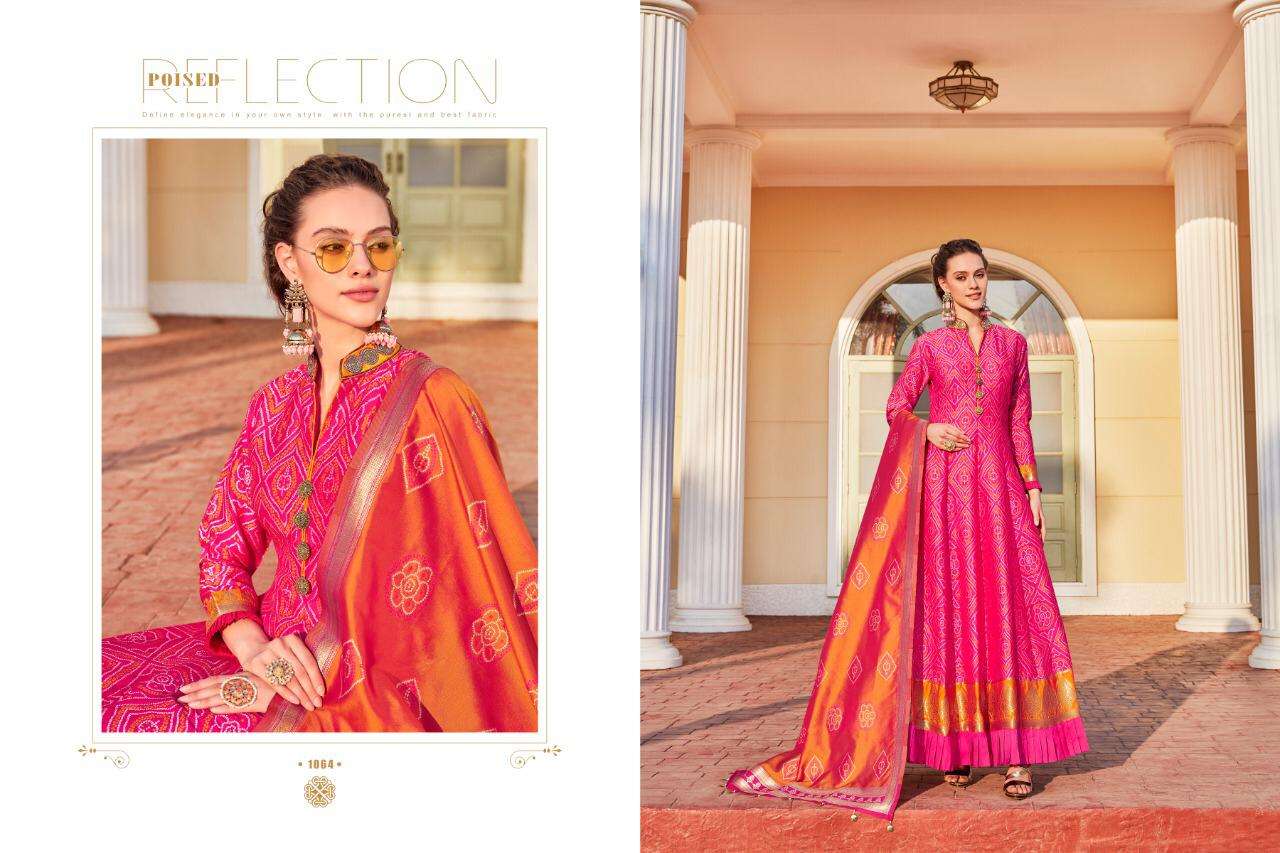 SPARSH BY VIRASAT 1064 TO 1067 SERIES DESIGNER BEAUTIFUL STYLISH FANCY COLORFUL PARTY WEAR & OCCASIONAL WEAR JACQUARD GOWNS WITH DUPATTA AT WHOLESALE PRICE