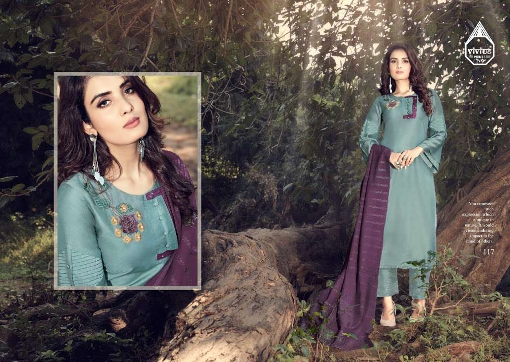 MANNAT VOL-2 BY VIVILS PRINTS 111 TO 117 SERIES DESIGNER FESTIVE SUITS COLLECTION BEAUTIFUL STYLISH FANCY COLORFUL PARTY WEAR & OCCASIONAL WEAR VISCOSE MUSLIN DRESSES AT WHOLESALE PRICE