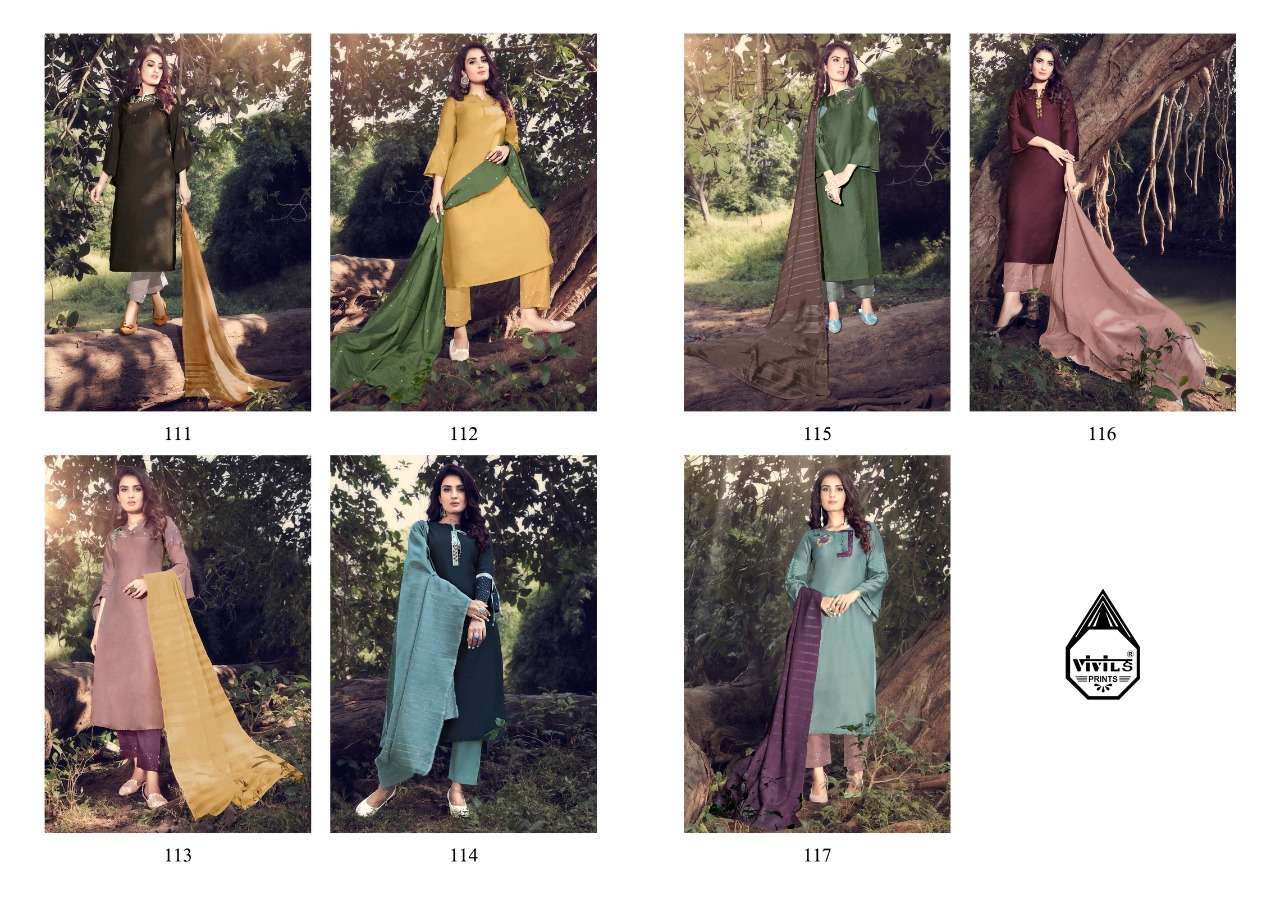 MANNAT VOL-2 BY VIVILS PRINTS 111 TO 117 SERIES DESIGNER FESTIVE SUITS COLLECTION BEAUTIFUL STYLISH FANCY COLORFUL PARTY WEAR & OCCASIONAL WEAR VISCOSE MUSLIN DRESSES AT WHOLESALE PRICE