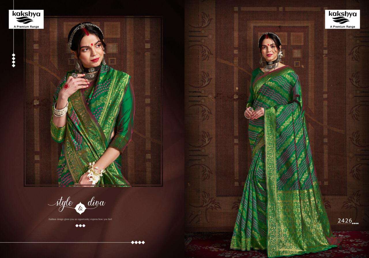 BANDHANI SAREE BY KAKSHYA 2425 TO 2430 SERIES INDIAN TRADITIONAL WEAR COLLECTION BEAUTIFUL STYLISH FANCY COLORFUL PARTY WEAR & OCCASIONAL WEAR BANDHANI SAREES AT WHOLESALE PRICE