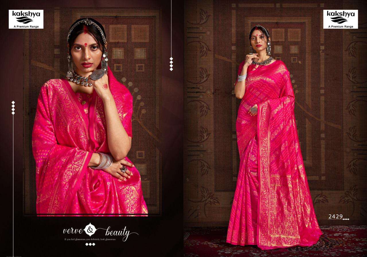 BANDHANI SAREE BY KAKSHYA 2425 TO 2430 SERIES INDIAN TRADITIONAL WEAR COLLECTION BEAUTIFUL STYLISH FANCY COLORFUL PARTY WEAR & OCCASIONAL WEAR BANDHANI SAREES AT WHOLESALE PRICE