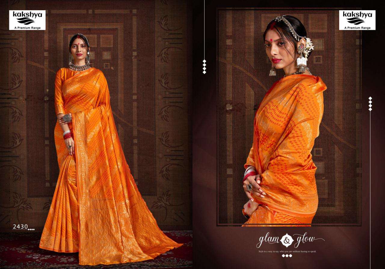 BANDHANI SAREE BY KAKSHYA 2425 TO 2430 SERIES INDIAN TRADITIONAL WEAR COLLECTION BEAUTIFUL STYLISH FANCY COLORFUL PARTY WEAR & OCCASIONAL WEAR BANDHANI SAREES AT WHOLESALE PRICE