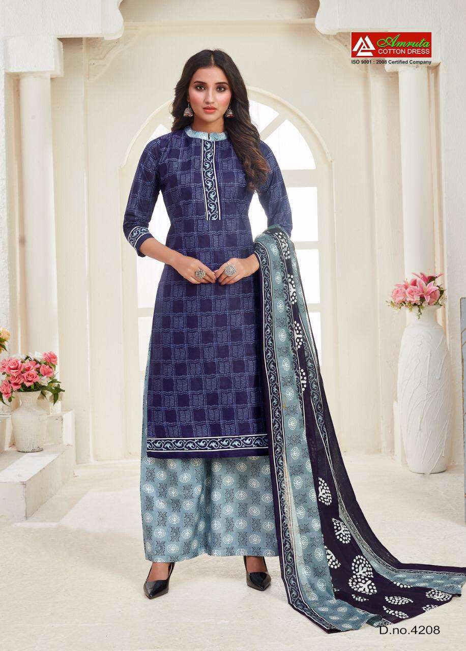 KAJORI VOL-42 BY AMRUTA 4201 TO 4220 SERIES BEAUTIFUL WINTER COLLECTION SUITS STYLISH FANCY COLORFUL CASUAL WEAR & ETHNIC WEAR PURE COTTON PRINT DRESSES AT WHOLESALE PRICE