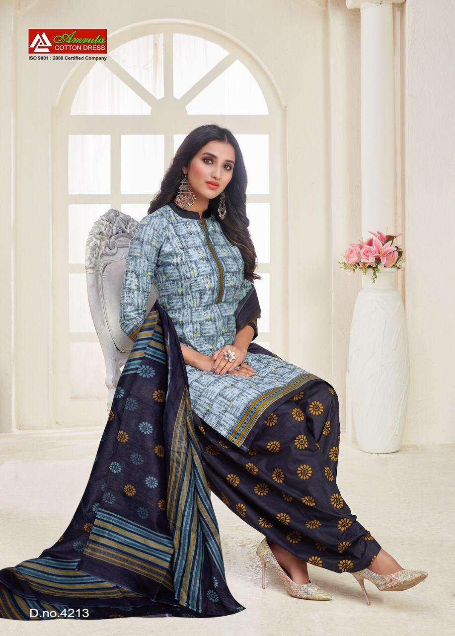 KAJORI VOL-42 BY AMRUTA 4201 TO 4220 SERIES BEAUTIFUL WINTER COLLECTION SUITS STYLISH FANCY COLORFUL CASUAL WEAR & ETHNIC WEAR PURE COTTON PRINT DRESSES AT WHOLESALE PRICE