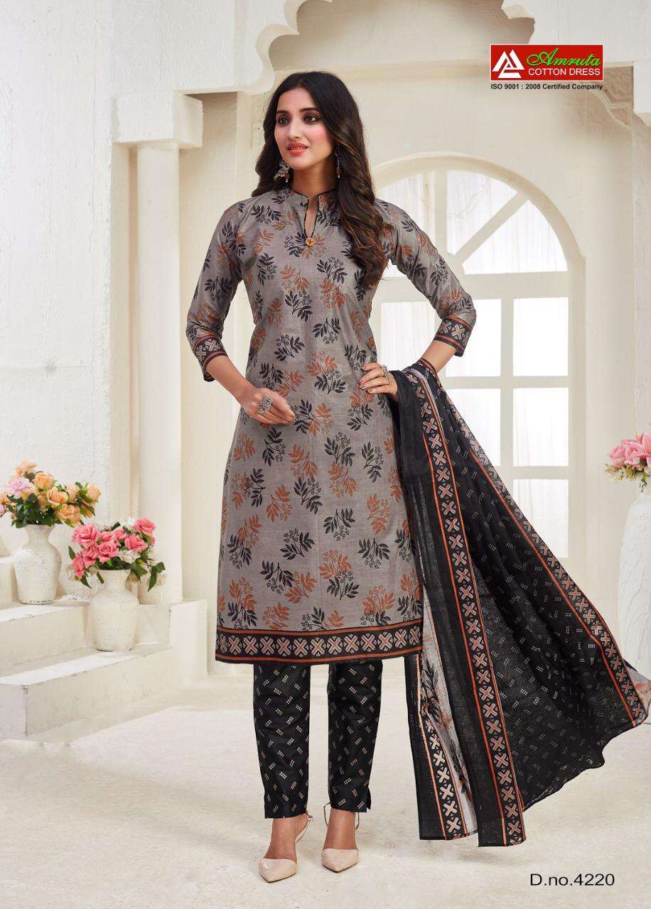 KAJORI VOL-42 BY AMRUTA 4201 TO 4220 SERIES BEAUTIFUL WINTER COLLECTION SUITS STYLISH FANCY COLORFUL CASUAL WEAR & ETHNIC WEAR PURE COTTON PRINT DRESSES AT WHOLESALE PRICE