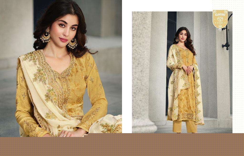ZISA VOL-64 BY MEERA TRENDZ 11631 TO 11634 SERIES BEAUTIFUL SUITS COLORFUL STYLISH FANCY CASUAL WEAR & ETHNIC WEAR DOLA JACQUARD WITH EMBROIDERY DRESSES AT WHOLESALE PRICE