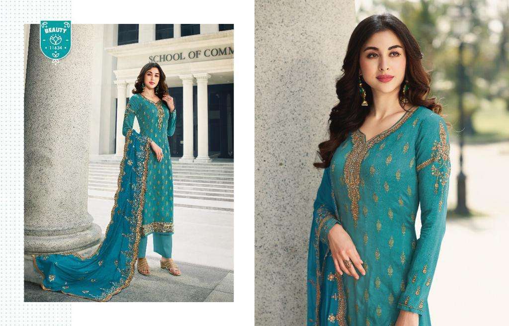 ZISA VOL-64 BY MEERA TRENDZ 11631 TO 11634 SERIES BEAUTIFUL SUITS COLORFUL STYLISH FANCY CASUAL WEAR & ETHNIC WEAR DOLA JACQUARD WITH EMBROIDERY DRESSES AT WHOLESALE PRICE