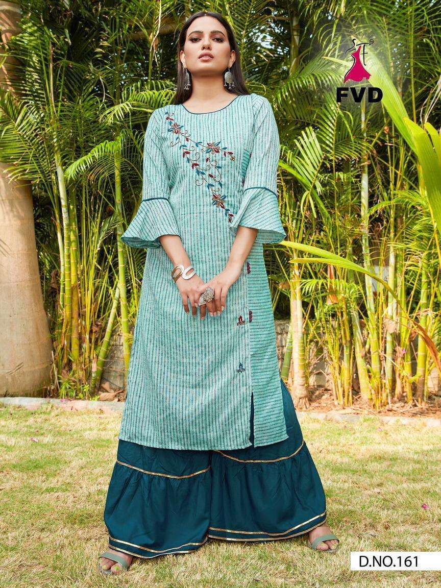 CITY GIRL VOL-2 BY FVD 160 TO 163 SERIES BEAUTIFUL COLORFUL STYLISH FANCY PARTY WEAR & ETHNIC WEAR & READY TO WEAR KHADI COTTON KURTIS WITH BOTTOM AT WHOLESALE PRICE
