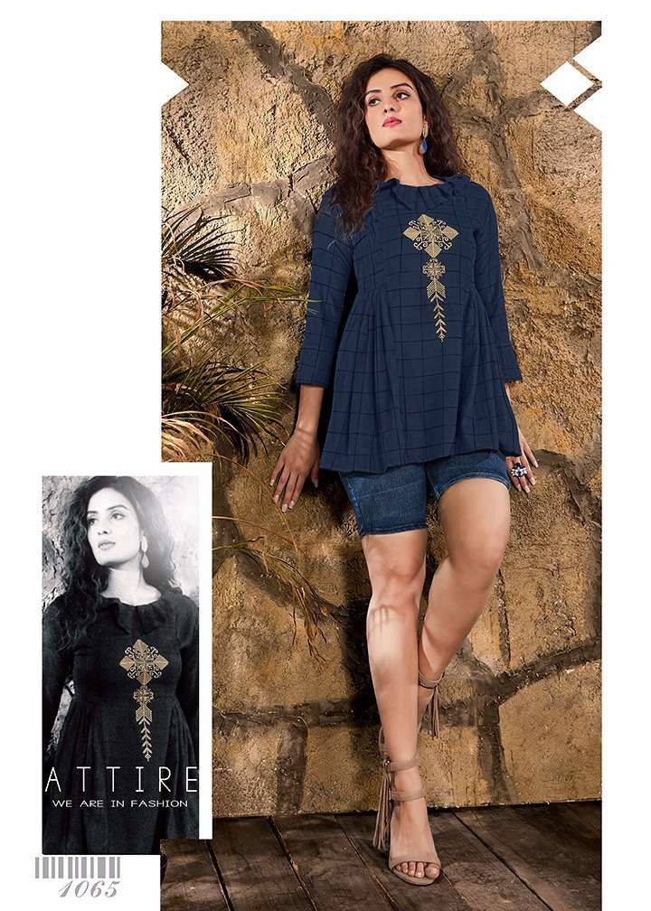 COLORS BY MANYA 1062 TO 1067 SERIES BEAUTIFUL COLORFUL STYLISH FANCY CASUAL WEAR & READY TO WEAR PURE VISCOSE EMBROIDERED TOPS AT WHOLESALE PRICE