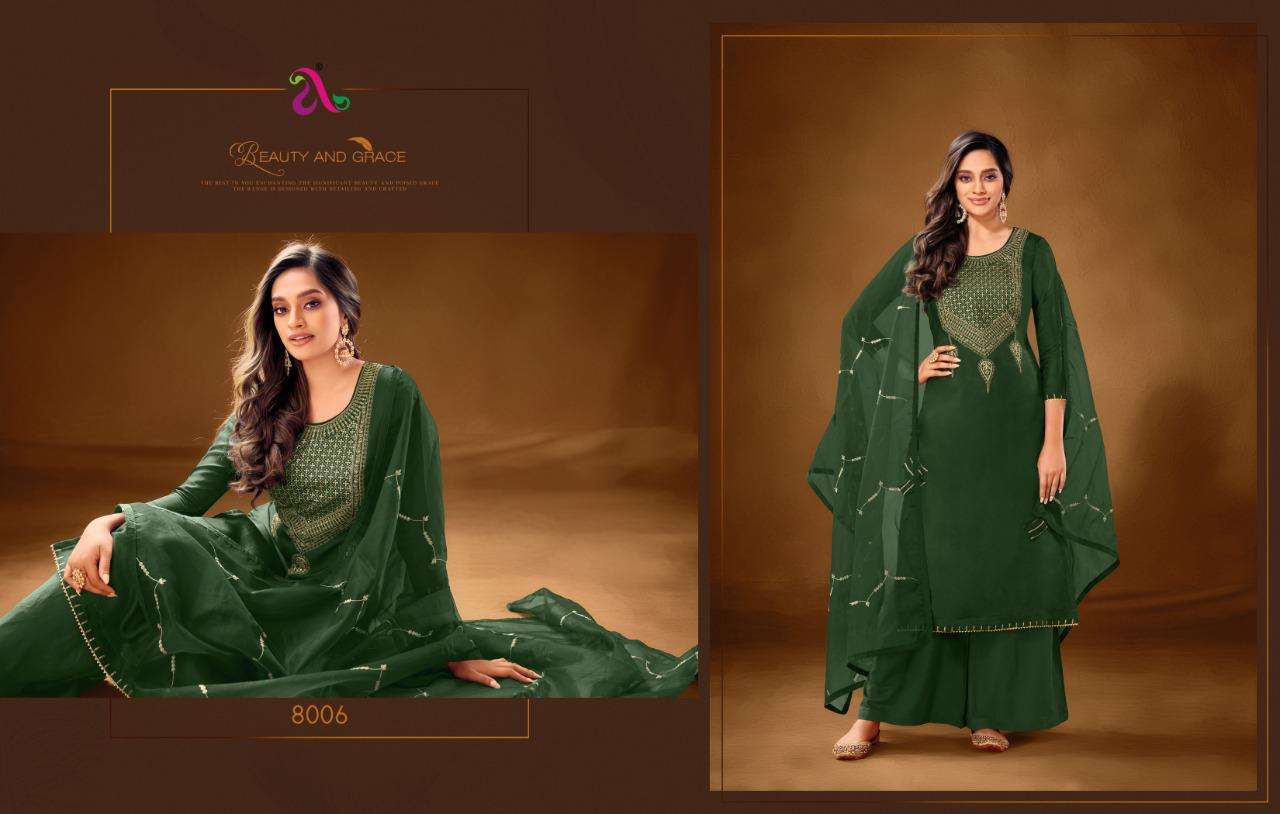 ERIKA BY ANGROOP PLUS 8001 TO 8008 SERIES BEAUTIFUL STYLISH FANCY COLORFUL CASUAL WEAR & ETHNIC WEAR PURE COTTON LAWN WITH EMBROIDERY DRESSES AT WHOLESALE PRICE