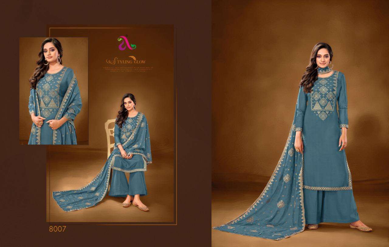 ERIKA BY ANGROOP PLUS 8001 TO 8008 SERIES BEAUTIFUL STYLISH FANCY COLORFUL CASUAL WEAR & ETHNIC WEAR PURE COTTON LAWN WITH EMBROIDERY DRESSES AT WHOLESALE PRICE