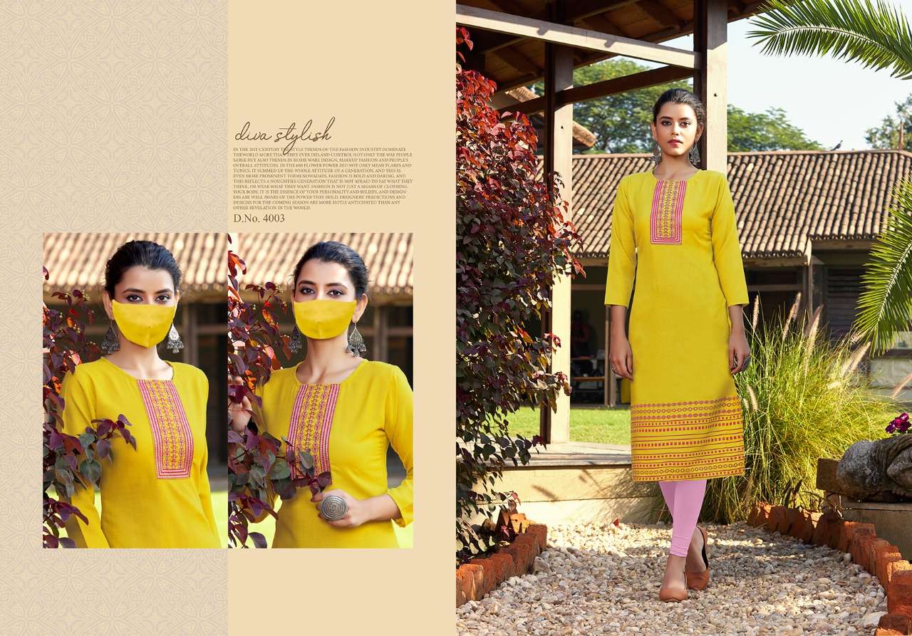 CHINGARI VOL-4 BY NITISHA NX 4001 TO 4008 SERIES BEAUTIFUL COLORFUL STYLISH FANCY CASUAL WEAR & ETHNIC WEAR & READY TO WEAR COTTON SLLUB WITH EMBROIDERY KURTIS AT WHOLESALE PRICE