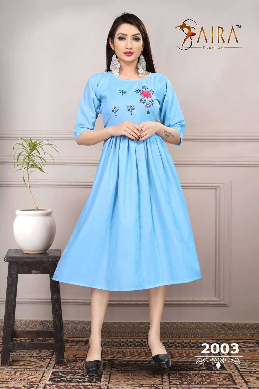 SUNEHRI VOL-2 BY SAIRA FASHION 2001 TO 2006 SERIES BEAUTIFUL COLORFUL STYLISH FANCY PARTY WEAR & ETHNIC WEAR & READY TO WEAR HEAVY RUBY SLUB COTTON KURTIS AT WHOLESALE PRICE