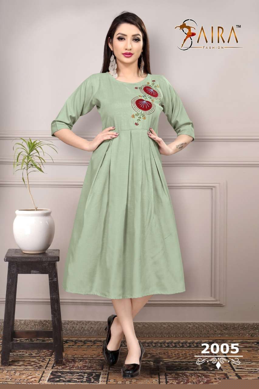 SUNEHRI VOL-2 BY SAIRA FASHION 2001 TO 2006 SERIES BEAUTIFUL COLORFUL STYLISH FANCY PARTY WEAR & ETHNIC WEAR & READY TO WEAR HEAVY RUBY SLUB COTTON KURTIS AT WHOLESALE PRICE