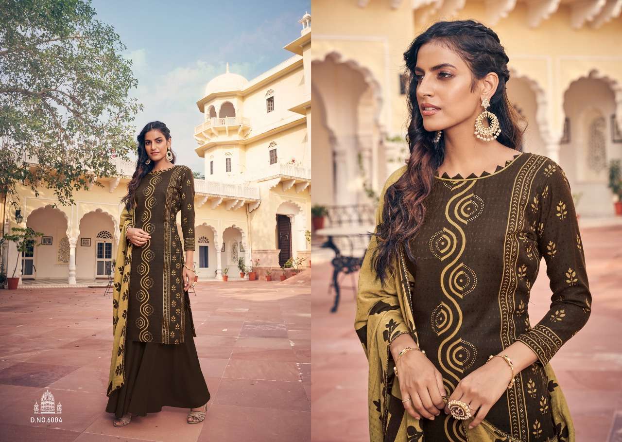 KENZA BY AZARA 6001 TO 6008 SERIES BEAUTIFUL COLORFUL STYLISH FANCY CASUAL WEAR & ETHNIC WEAR & READY TO WEAR PURE CAMBRIC COTTON PRINT WITH WORK DRESSES AT WHOLESALE PRICE