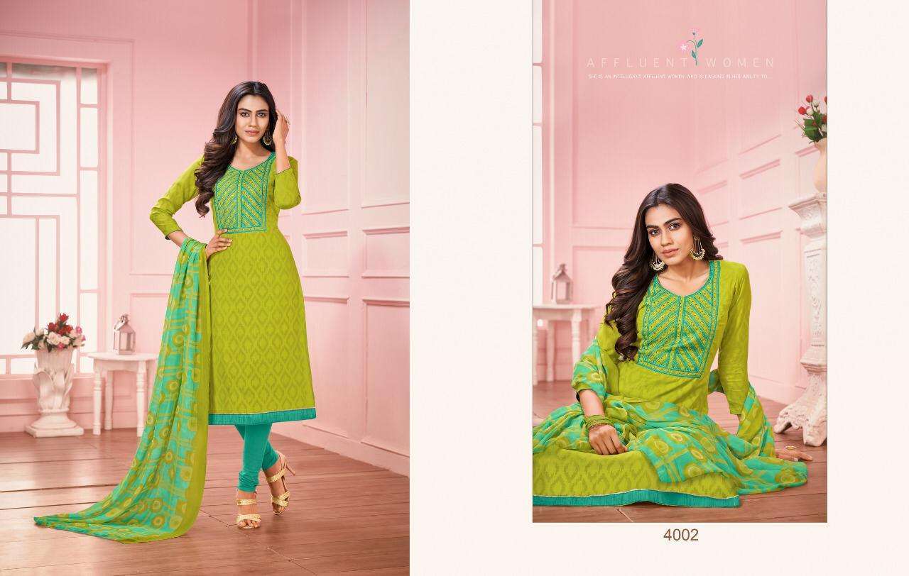 DAAIRY DON VOL-25 BY KAPIL TRENDZ 4001 TO 4014 SERIES BEAUTIFUL SUITS STYLISH FANCY COLORFUL CASUAL WEAR & ETHNIC WEAR LAKDA JACQUARD WORK DRESSES AT WHOLESALE PRICE