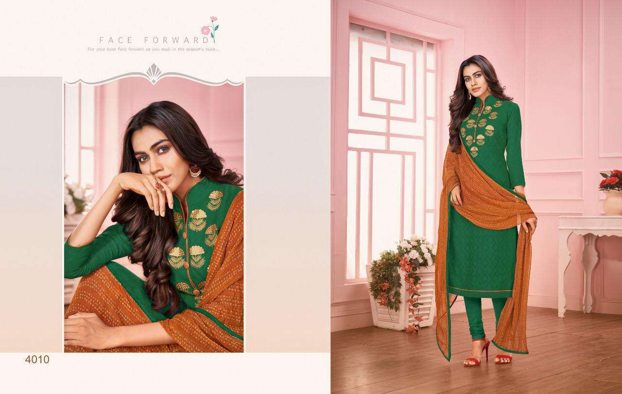 DAAIRY DON VOL-25 BY KAPIL TRENDZ 4001 TO 4014 SERIES BEAUTIFUL SUITS STYLISH FANCY COLORFUL CASUAL WEAR & ETHNIC WEAR LAKDA JACQUARD WORK DRESSES AT WHOLESALE PRICE