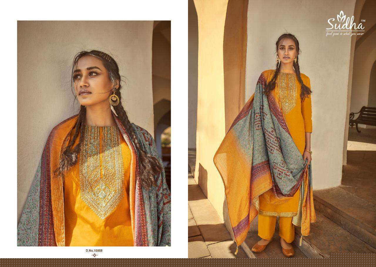 RIWAYAT BY SUDHA 10001 TO 10008 SERIES BEAUTIFUL SUITS STYLISH FANCY COLORFUL CASUAL WEAR & ETHNIC WEAR PURE JAM SILK EMBROIDERY WORK DRESSES AT WHOLESALE PRICE
