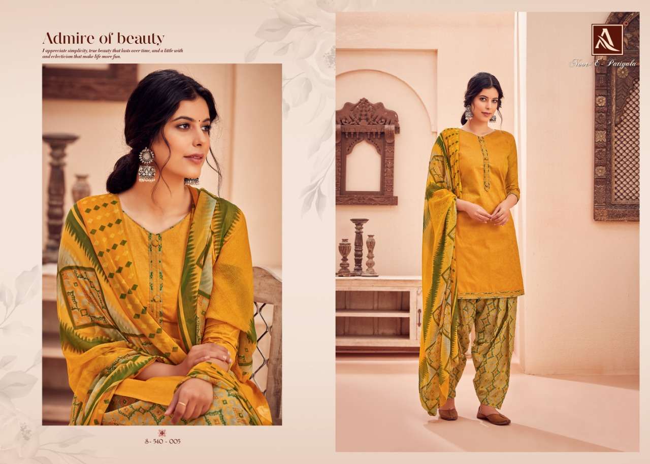 NOOR E PATIYALA 540 SERIES BY ALOK SUITS 540-001 TO 540-010 SERIES SUITS BEAUTIFUL FANCY COLORFUL STYLISH PARTY WEAR & OCCASIONAL WEAR PURE JAM JACQUARD DRESSES AT WHOLESALE PRICE