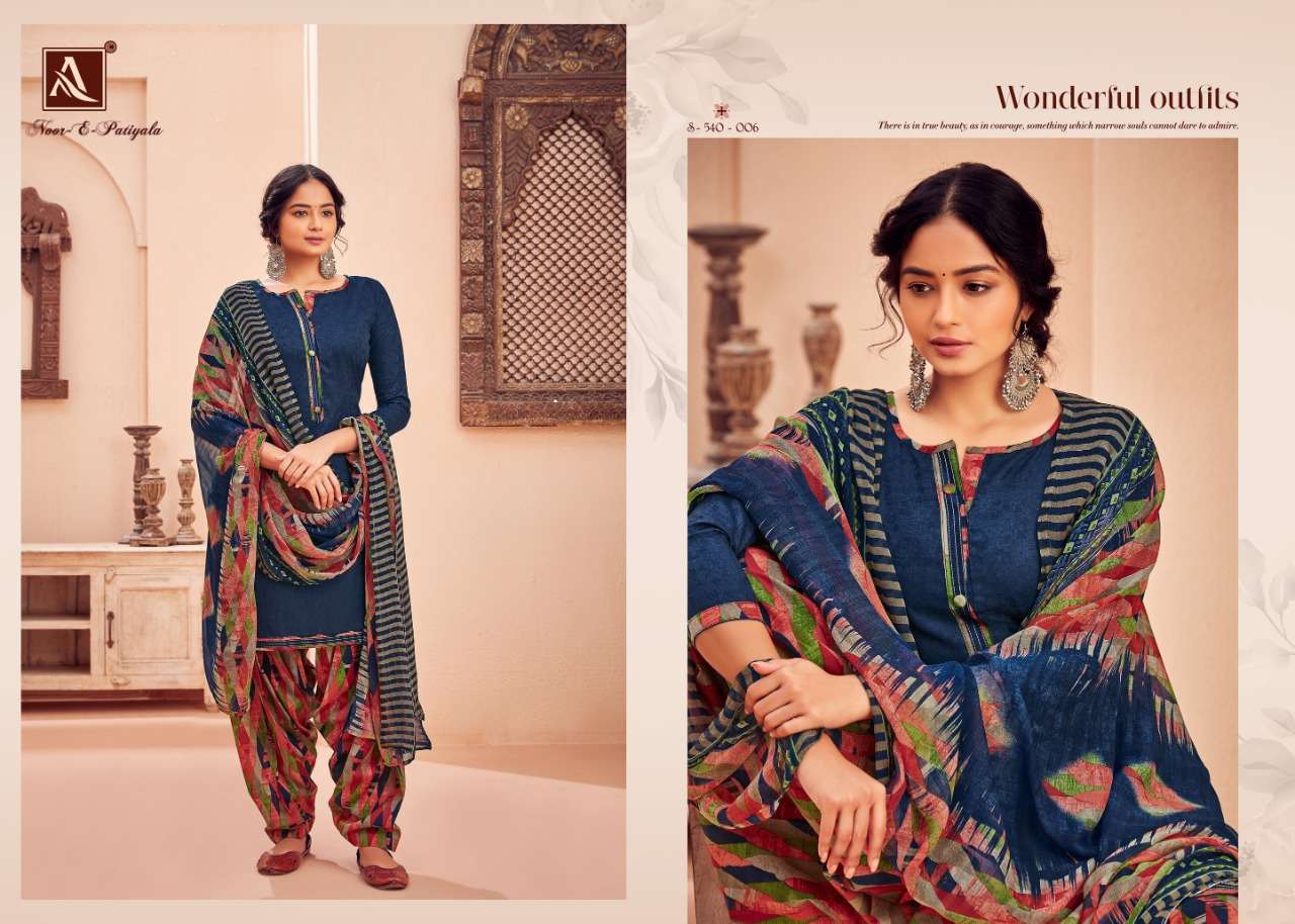 NOOR E PATIYALA 540 SERIES BY ALOK SUITS 540-001 TO 540-010 SERIES SUITS BEAUTIFUL FANCY COLORFUL STYLISH PARTY WEAR & OCCASIONAL WEAR PURE JAM JACQUARD DRESSES AT WHOLESALE PRICE