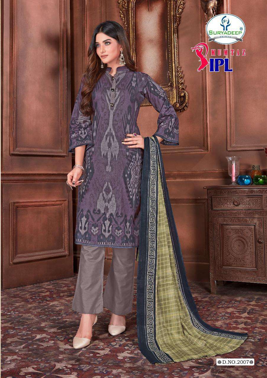 IPL MUMTAZ VOL-2 BY SURYADEEP 2001 TO 2010 SERIES BEAUTIFUL SUITS STYLISH FANCY COLORFUL CASUAL WEAR & ETHNIC WEAR PURE COTTON PRINT DRESSES AT WHOLESALE PRICE