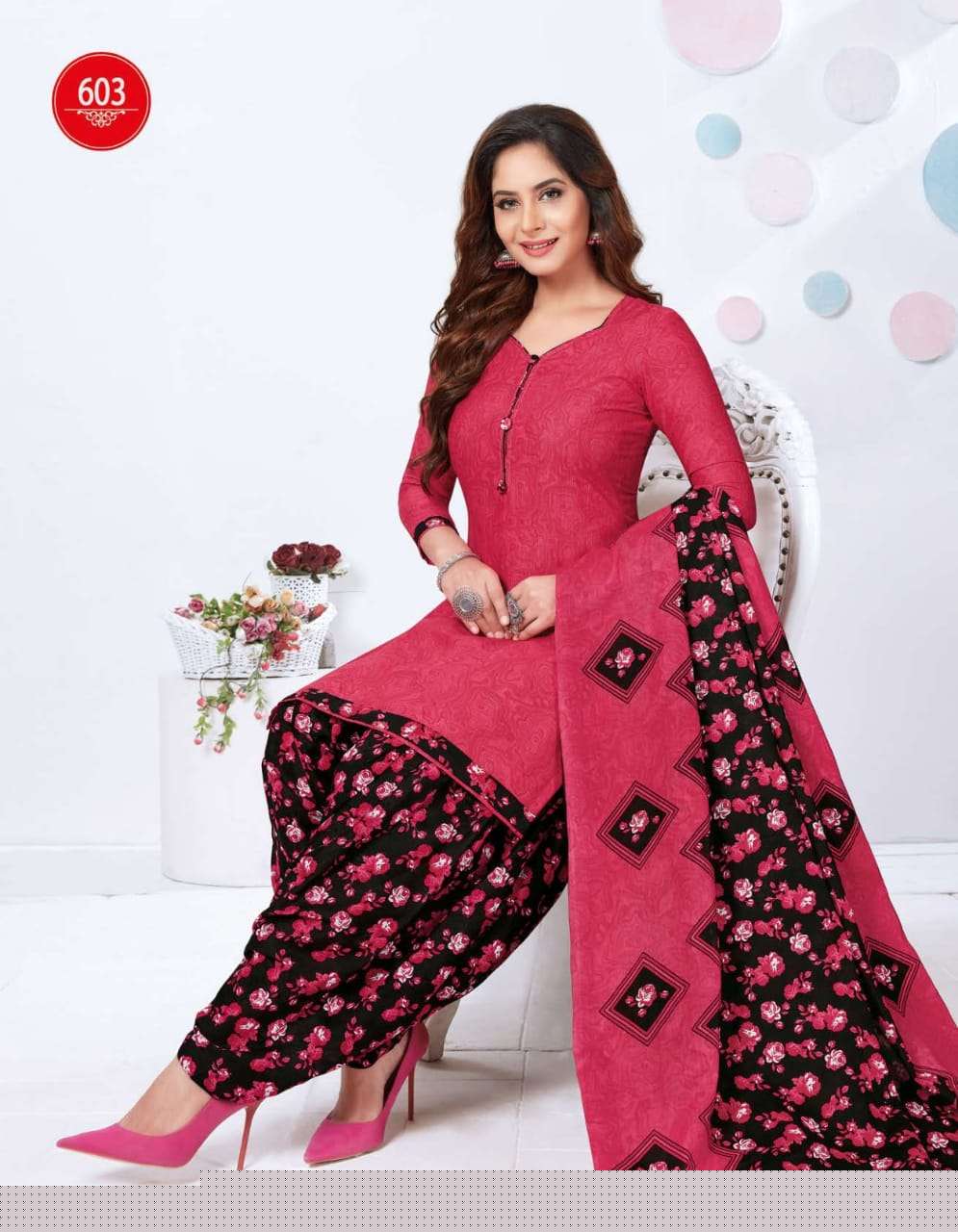 GEET PATIALA VOL-6 BY BAALAR 603 TO 614 SERIES BEAUTIFUL SUITS STYLISH FANCY COLORFUL CASUAL WEAR & ETHNIC WEAR PURE COTTON PRINT DRESSES AT WHOLESALE PRICE