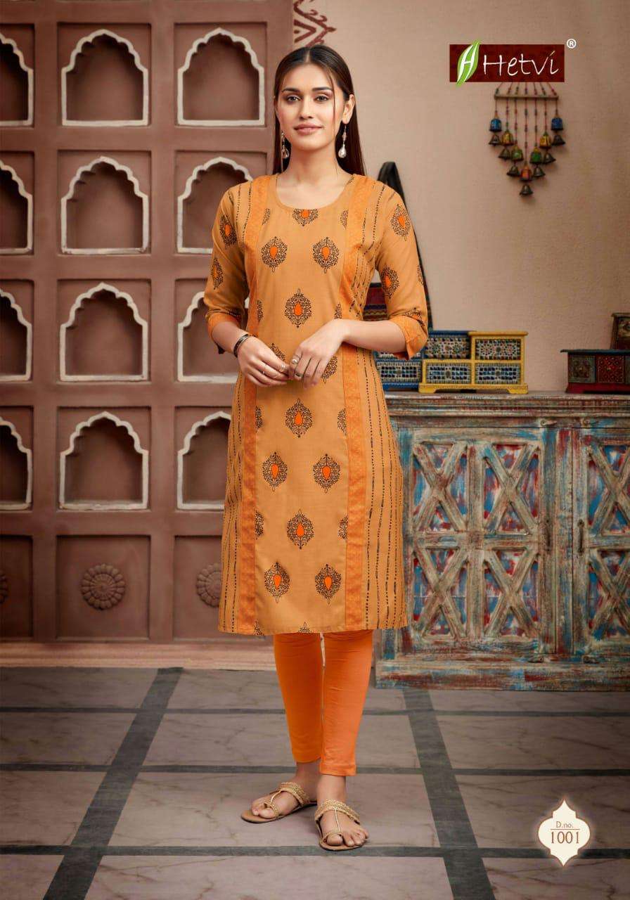 EXCELLENT VOL-4 BY HETVI 1001 TO 1008 SERIES BEAUTIFUL STYLISH FANCY COLORFUL CASUAL WEAR & ETHNIC WEAR & READY TO WEAR RUBY COTTON PRINT KURTIS AT WHOLESALE PRICE