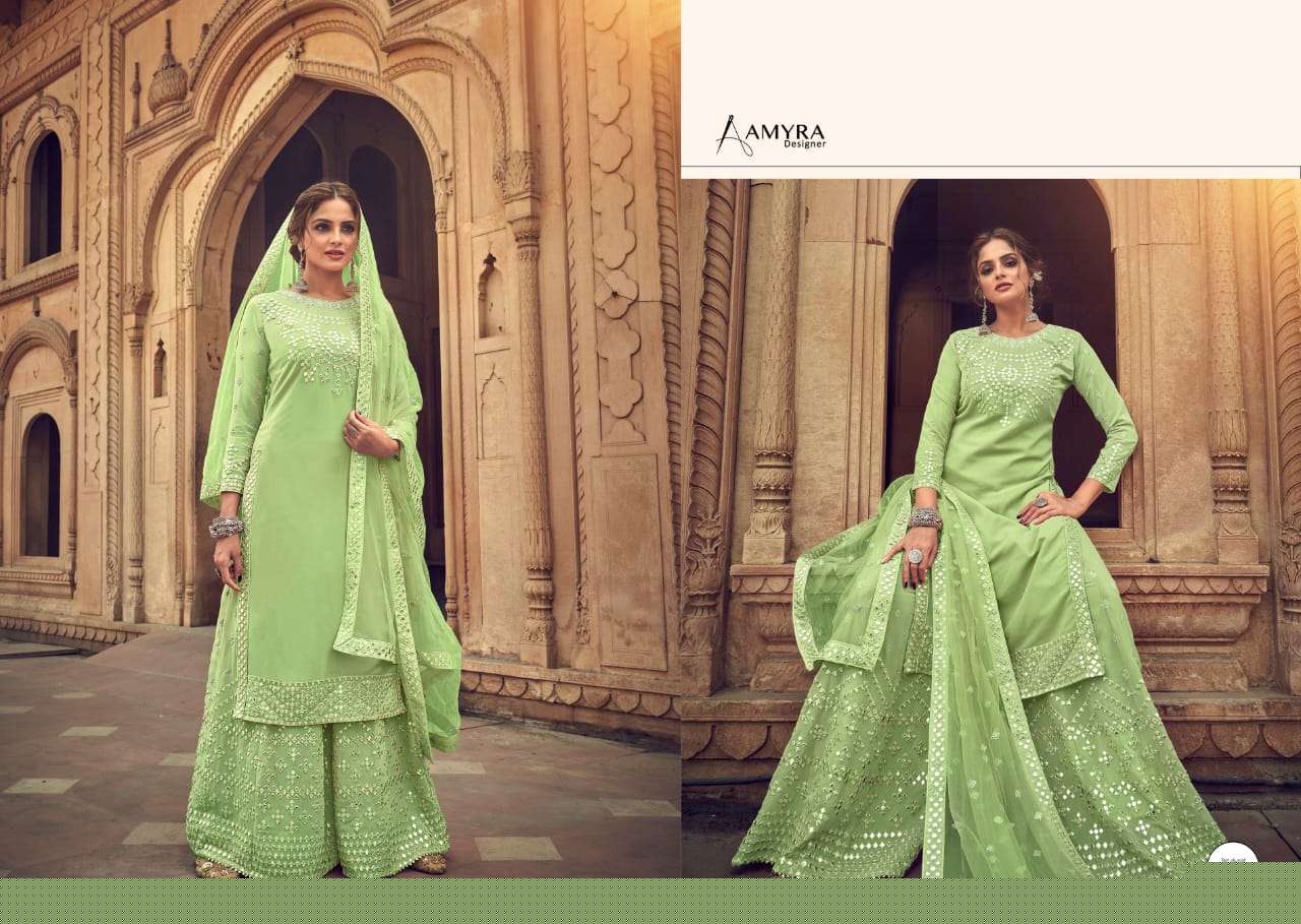 Darpan By Amyra Designer 101 To 104 Series Beautiful Stylish Fancy Colorful Casual Wear & Ethnic Wear & Ready To Wear Heavy Georgette Embroidered Dresses At Wholesale Price